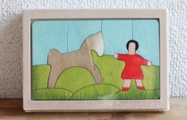 デコア・木のジグソー（小） 馬と女の子