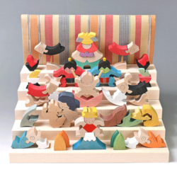 里山円武者五段飾り・普通垂幕【黄】